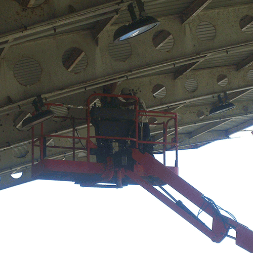 Coordinación de seguridad en fase de obra de saneo y pintado de la estructura de la cubierta de graderios del Stadium Gal. Irun